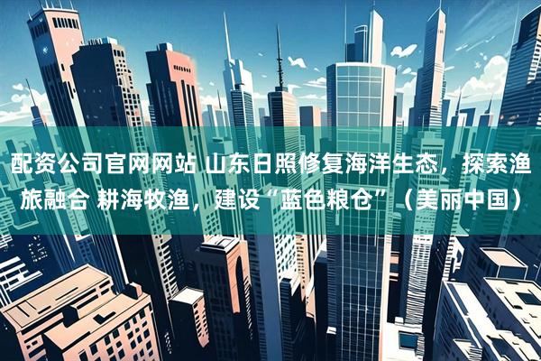 配资公司官网网站 山东日照修复海洋生态，探索渔旅融合 耕海牧渔，建设“蓝色粮仓”（美丽中国）